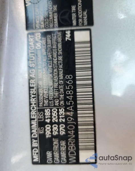 2004 Mercedes-Benz C 230K Sport Coupe из США, поврежденный, VIN WDBRN40J94A548568